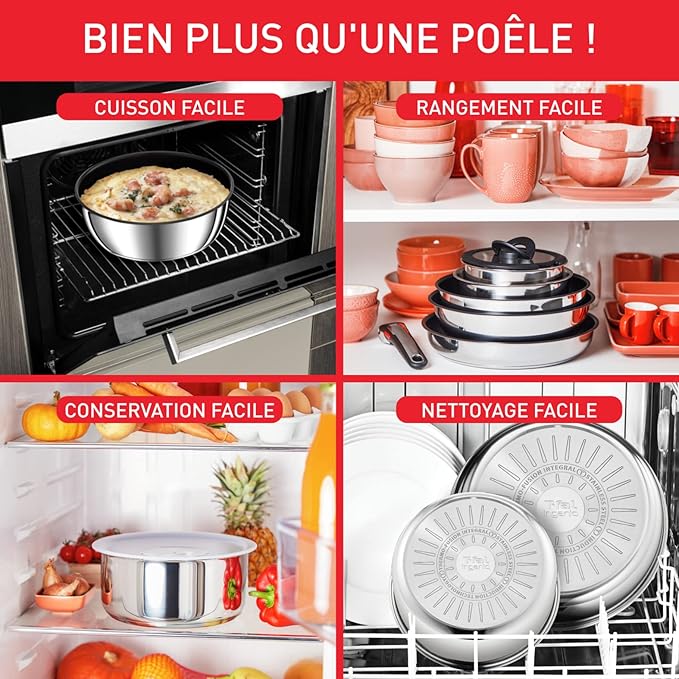 Tefal Ingenio Preference ON 15 piece Non-Stick Pan Set 22&amp26cm Frying Pans 16&amp18&amp20cm Saucepans 24cm Sautepan Stainless Steel Universal Lid 16&amp18&amp20cm Hermetic LidsUtensils