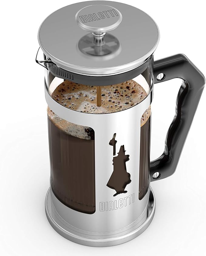 Bialetti 6860 Preziosa Stainless Steel 3-Cup French Press Coffee Maker Silver (06860)