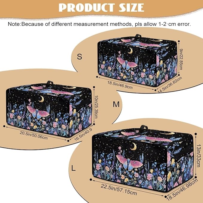 Dustproof Toaster Oven Cover Heat-Resistant Microwave Grill Cover Protector Faux Linen Polyester Dust Covers Case Protections for Toaster Oven Butterfly Night