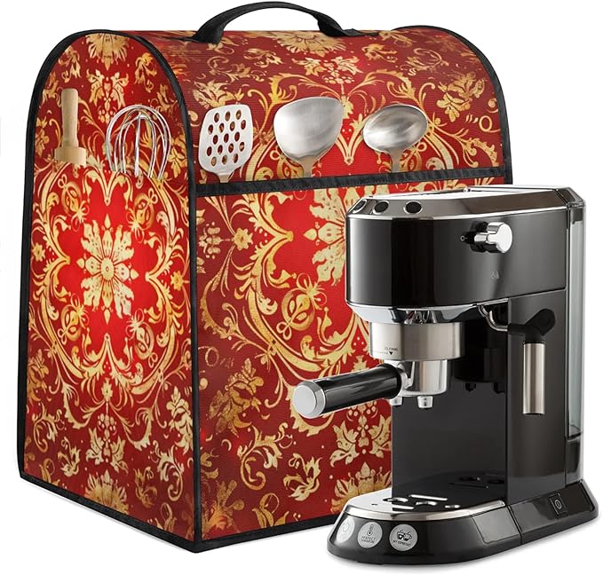 cfpolar Kitchen Aid Mixer Cover Compatible with 6-8 Quarts Mandala Red Flower Boho Stand Mixer Cover Kitchen Aid Mixers Accessories Appliance Organizer Bag Dust Covers with Zipper Pocket