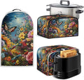 Appliance Covers for Kitchen Counter Butterfly Kitchen Appliance Cover Set Universal Size Blender Cover Slow Cooker Cover and Toaster Cover 4 Slice Waffles Cooker Cover Dust Cover