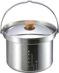 Captain Stag 3-Layer Steel Stepped Rice Cooker 5 Cups (1.2L) White/Black/Red 28.1 oz (810g) Stainless Steel Includes Lid