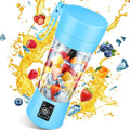 Portable Blender for Shakes and Smoothies6 Blades Juicer Cup for USB RechargeablePersonal Blender with One Touche OperationBlender Shake Smoothie for KitchenTravel and Sport Blue
