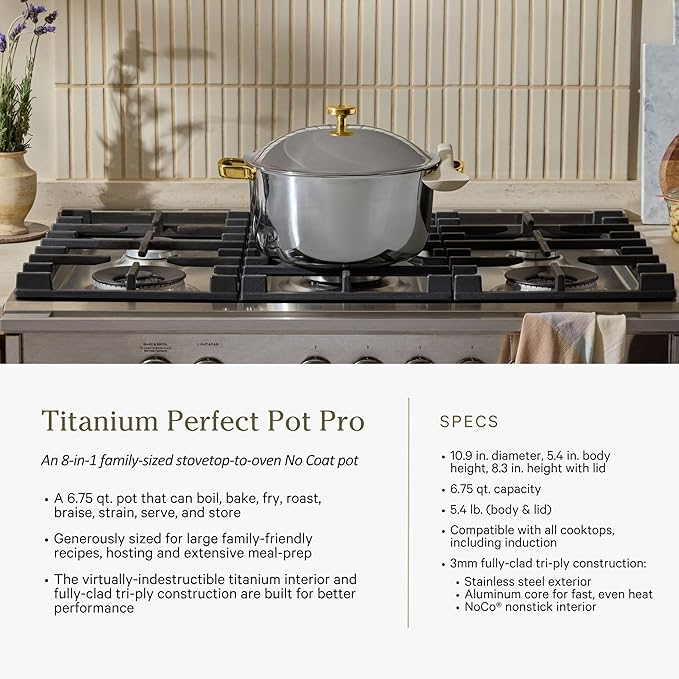 Our Place Titanium Pro Cookware &amp Bakeware Set | 15-Piece Non-toxic Nonstick Kitchenware with Titanium Always Pan Pro Perfect Pot Pro Minis &amp Ceramic Bakeware with Stovetop Griddle | Sage