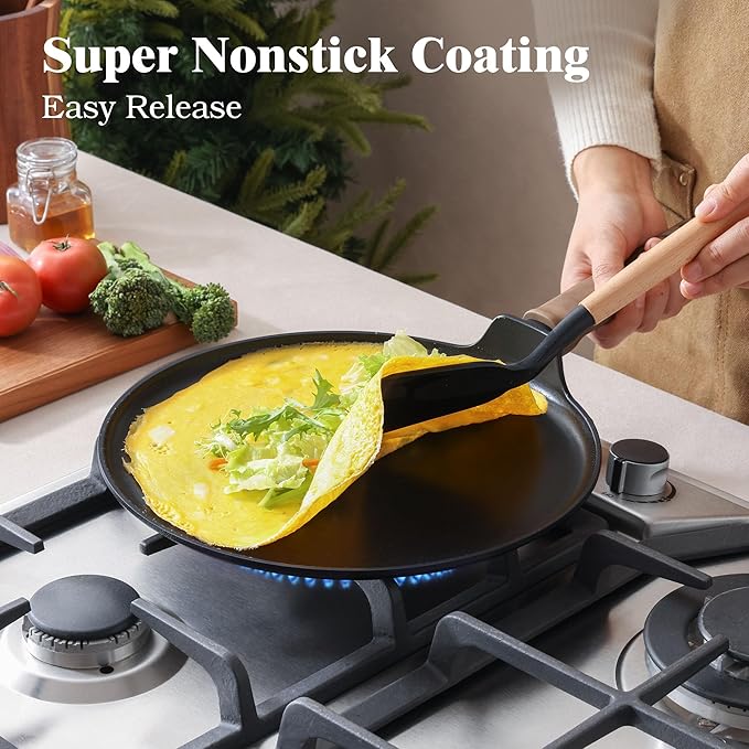 SENSARTE 20Pcs Nonstick Pots and Pans Set Black Titanium Non Stick Cookware Set Healthy Kitchen Cooking Set Induction Compatible Dishwasher Safe PFOA/PFOS Free