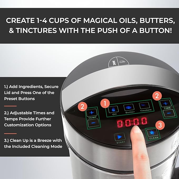 Butter Infuser Machine- Herbal Butter Maker Machine | Butter &amp Oil Infuser Machine. Butter Machine Includes Tons Of Accessories (Stainless Steel)