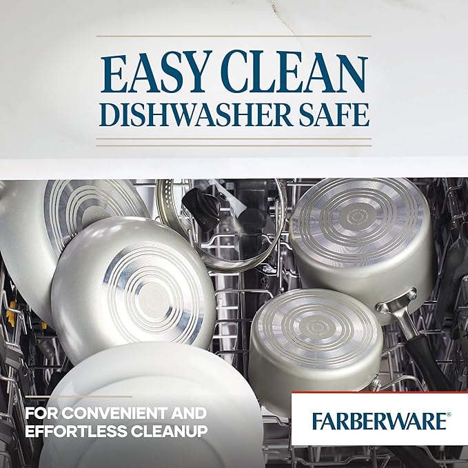 Farberware Cookstart DiamondMax Nonstick Straining Saucepan Dishwasher Safe 3 Quart Silver