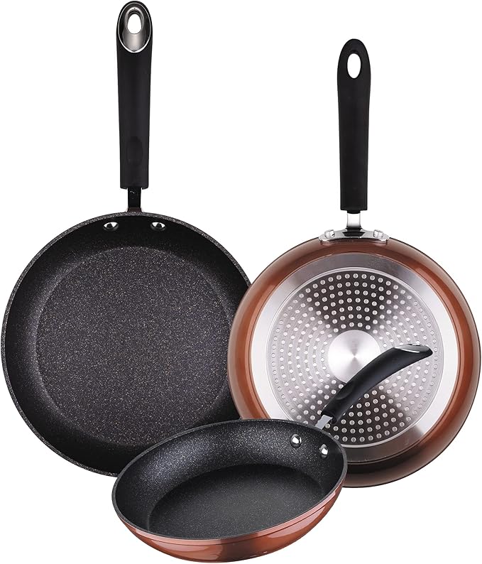 Kitchen Battery 7 Pieces SAN IGNACIO Faro Stainless Steel with pan Set (20/24/28 cm) SAN IGNACIO Moma in Forged Aluminum