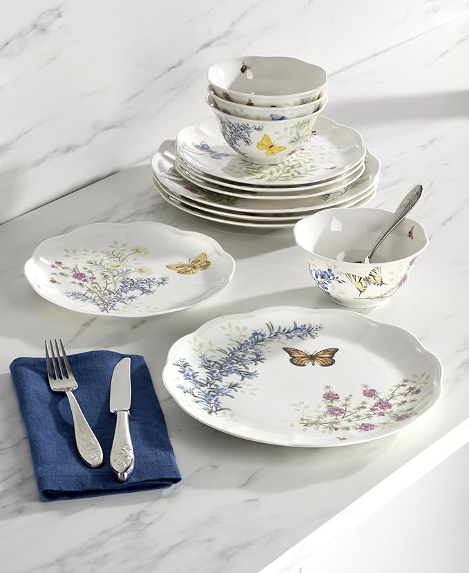 Lenox 897792 Butterfly Meadow Herbs 12-Piece Dinnerware Set