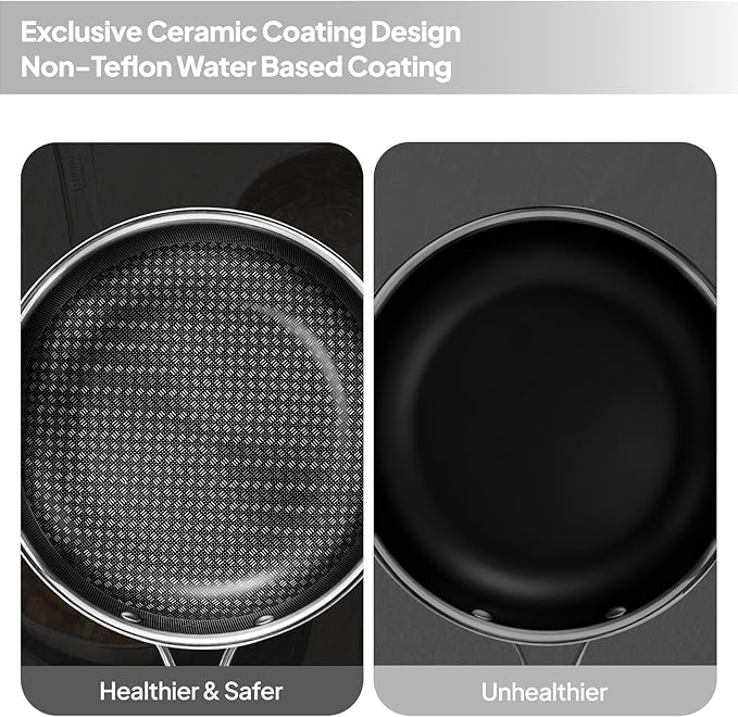 Bonnlo 11 Pieces Cookware Set 3-Ply Stainless Steel Pots and Pans Set with Lids Non-Toxic Kitchen Set Oven &amp Dishwasher Safe Induction Cooking Set PFOA &amp PTFE Free