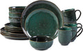 16-Piece Dinnerware Set Service for 4 Plates and Bowls Set Microwave and Dishwasher SafeScratch Resistant Green