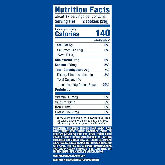 OREO Peanut Butter Creme Chocolate Sandwich Cookies Family Size 17 oz
