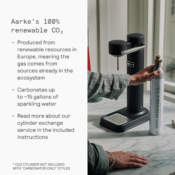 Aarke Carbonator lll Sparkling &amp Carbonation Water Machine Stainless Steel with PET BPA-Free Reusable Bottle Volume 1L/34 fl oz (Sand)