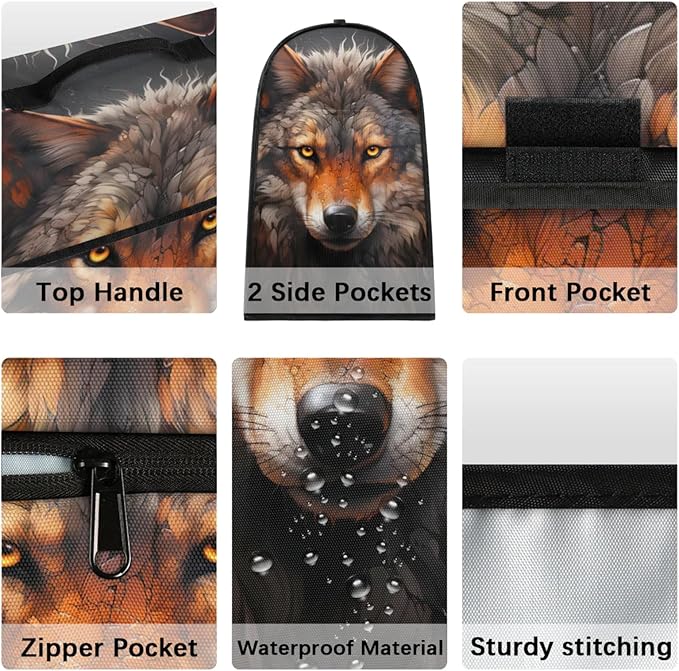 cfpolar Kitchen Aid Mixer Cover Compatible with 6-8 Quarts Retro Wolf Animal Stand Mixer Cover Kitchen Aid Mixers Accessories Appliance Organizer Bag Dust Covers with Zipper Pocket