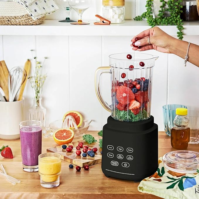 High Power Countertop Blender System with Multiple Speeds Ice Crushing Smoothie and Chopping Functions 50 oz Jar and 20 oz Single Serve Cup (Black Sesame)