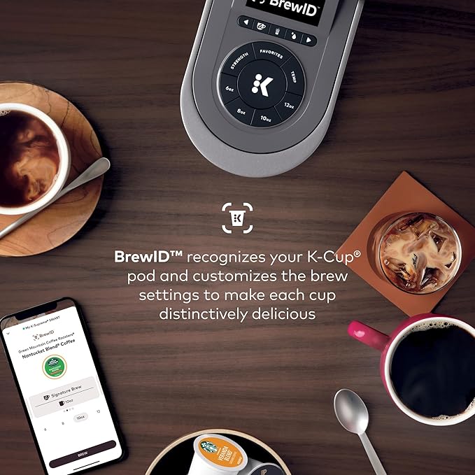 Keurig K-Supreme SMART Single Serve Coffee Maker With Wifi Compatibility 4 Brew Sizes And 66oz Removable Reservoir Compatible with Alexa Gray