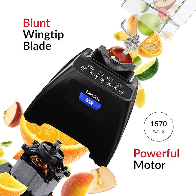 Blendtec Classic 575 Blender 90 oz WildSide+ and 75 oz FourSide Blender Jar Bundle - Black