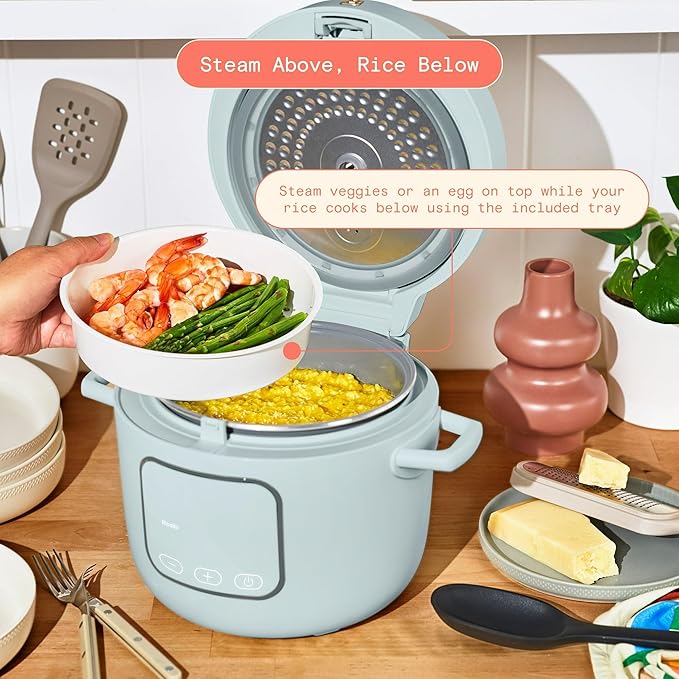 14-Cup Rice Cooker &amp Food Steamer | Large Capacity Rice Maker with Steam Function | Non-Stick Inner Pot &amp Keep Warm | Includes Steamer Basket &amp Accessories | Perfect Rice Every Time