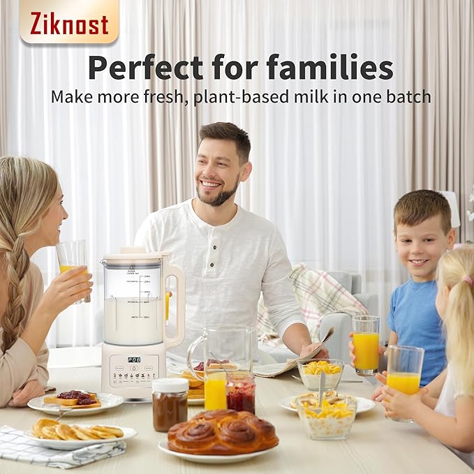 8 in 1 Nut Milk Maker Blender With 20 Bladers40oz Soy Almond Oat Coconut Plant Based and Non Dairy Beverages Automatic Soybean Machine With Delay Start/Keep Warm/Boil Water/Auto-clean.