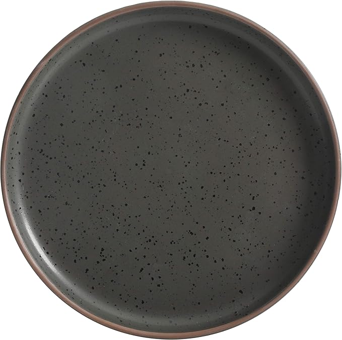 Gibson Tosca Terra Cotta Reactive Dinnerware Set 16 Piece Black Sand