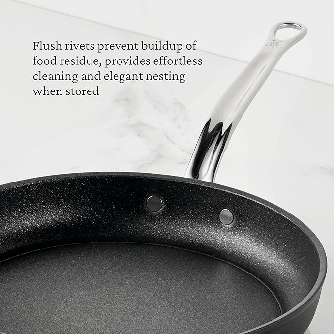 Hestan TITUM Fusion 3-Piece Nonstick Skillet Set (8 9.5 &amp 12.5) Double Impact Stainless Steel Base &amp Aluminum Body Induction Compatible Made without PFOAs