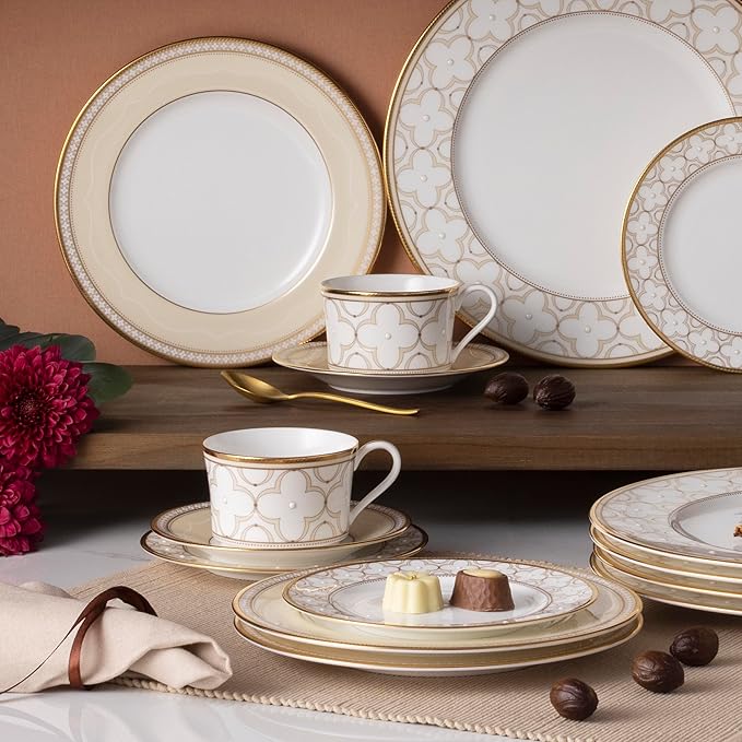 Noritake Trefolio Gold 40-Piece Dinnerware Set Service for 8