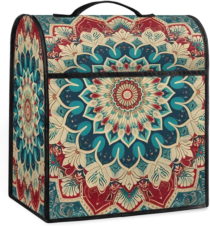 cfpolar Kitchen Aid Mixer Cover Compatible with 6-8 Quarts Ethnic Flower Mandala Stand Mixer Cover Kitchen Aid Mixers Accessories Appliance Organizer Bag Dust Covers with Zipper Pocket