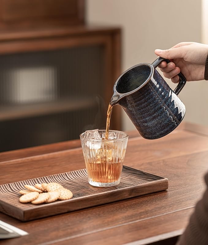 Pour Over Coffee MakerCeramic Coffee Maker With 40 pcs Paper Filter15oz/450ml Pour Over Coffee Dripper (Starry Blue V02)