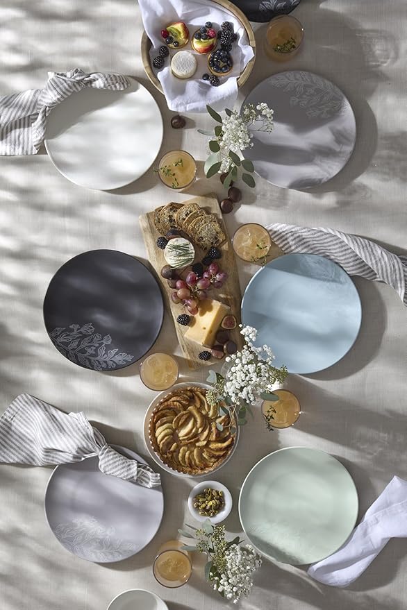 Oneida 897393 Roseto 12-Piece Dinnerware Set French Blue
