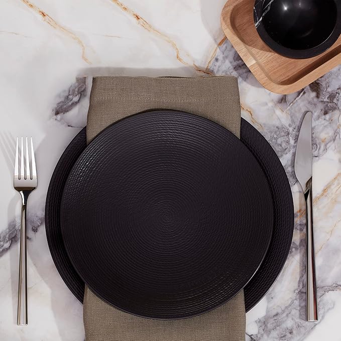 Lenox Lx Collective Black Accent Plates Set of 4 4.35 LBWhite