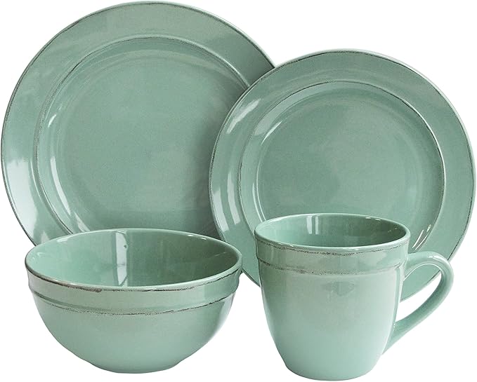 American Atelier Olivia Round 16 Piece Dinnerware Set Seafoam