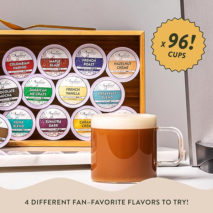 Angelino's Coffee 96 Count Compatible with Keurig 2.0 K-Cup Brewers (Flavored Variety 96 Count)