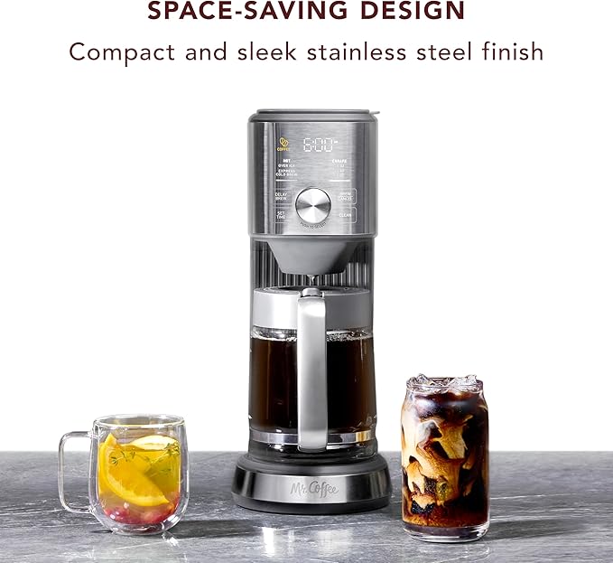 Mr. Coffee Perfect Brew Intelligent Coffee Maker Cold Brew Maker &amp Tea Brewer