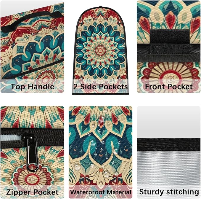 cfpolar Kitchen Aid Mixer Cover Compatible with 6-8 Quarts Ethnic Flower Mandala Stand Mixer Cover Kitchen Aid Mixers Accessories Appliance Organizer Bag Dust Covers with Zipper Pocket