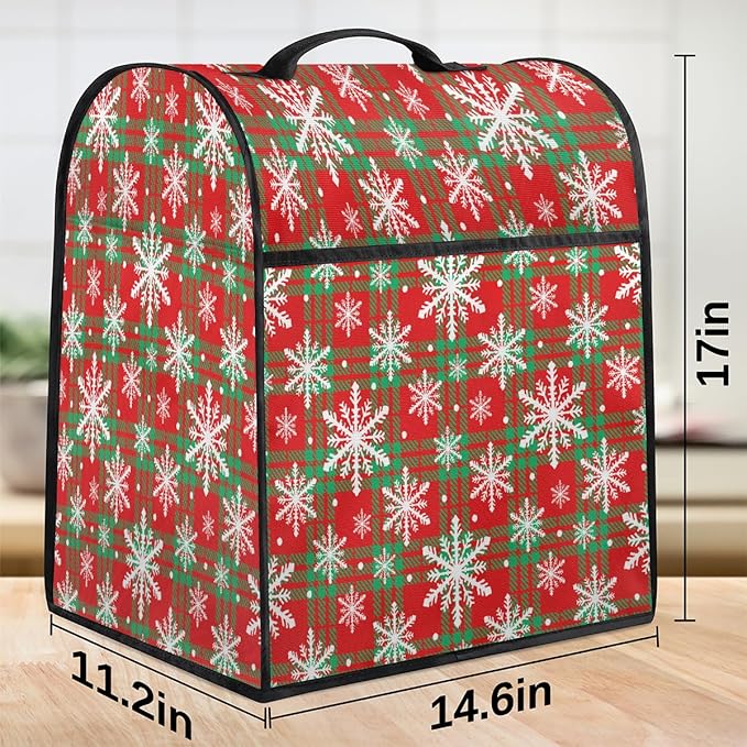 cfpolar Kitchen Aid Mixer Cover Compatible with 6-8 Quarts Xmas Christmas Snowflakes Stand Mixer Cover Kitchen Aid Mixers Accessories Appliance Organizer Bag Dust Covers with Zipper Pocket