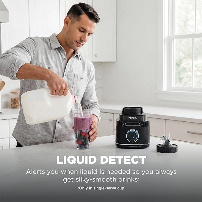 Ninja Kitchen System | All-in-One Food Processor &amp Blender | 8-Cup Bowl &amp (1) 24 oz. To-Go Cup BlendSense Tech | For Smoothies Cookie Dough Salsas Cole Slaw &amp More | 1800 Peak Watt | Bl