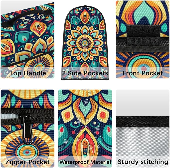 cfpolar Kitchen Aid Mixer Cover Compatible with 6-8 Quarts Mandala Colorful Flower Boho Stand Mixer Cover Kitchen Aid Mixers Accessories Appliance Organizer Bag Dust Covers with Zipper Pocket