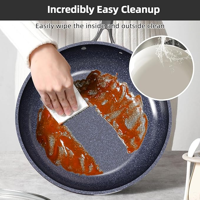 Nuwave Lux 13pc Forged Lightweight Cookware Set PFAS Free Healthy G10 Duralon Ceramic Coating Ultra Non-Stick Stay-Cool Handles Works on All Cooktops &amp Induction Ready