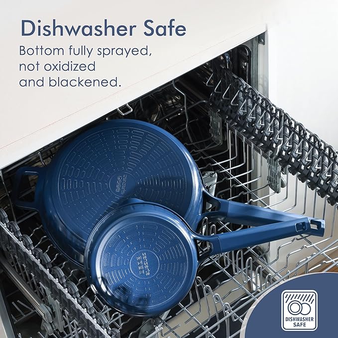 SENSARTE Ceramic Nonstick Cookware Set 15 Piece includes 10 Inch Omelet Pan with Lid Induction Compatible Frying Pan Skillet