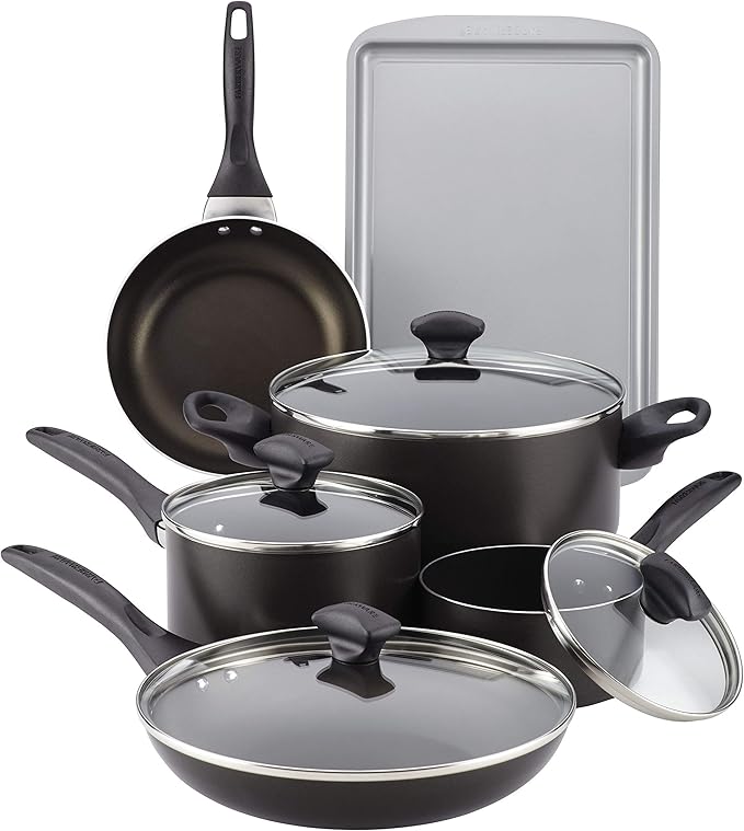 Faberware Black FARBERWARE Dishwasher Safe NONSTICK 11pce cookware Tools and bakware Set