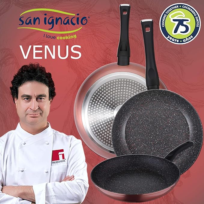 Pack DE 3 SARTENES Ø20/24 Y 28 CMS + Set DE 4PC DE CUCHILLOS EN Acero INOXIDABLE