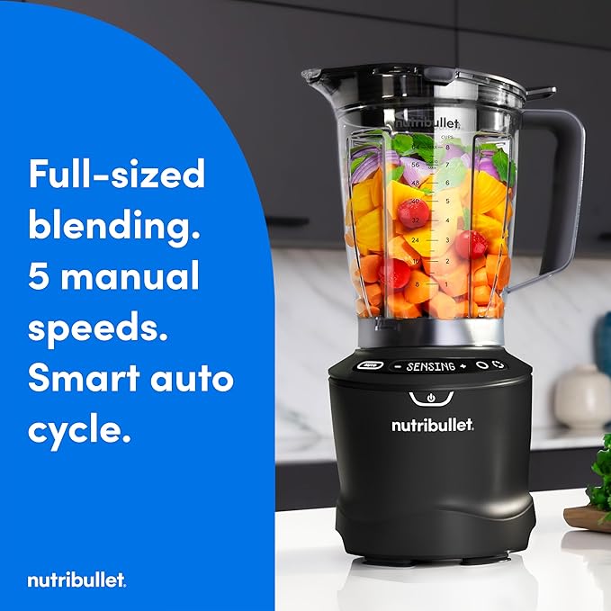 nutribullet SmartSense 5-speed full-size blender 1400 Watt- Matte Black