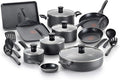 T-Fal Everything in Kitchen Total Nonstick Diswasher Safe Pots and Pans Cookware Set 20-PC Black