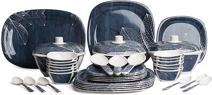 Melamine Dinner Set - Set Of 40 Blue