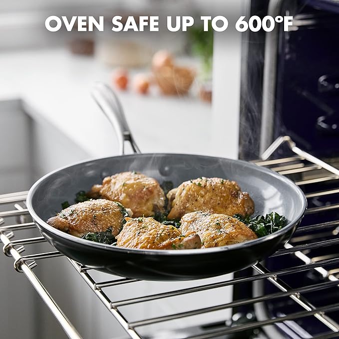 GreenPan Swift Healthy Ceramic Nonstick 12 Piece Cookware Set with 12 Frying Pan and Skillet