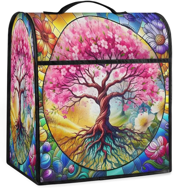 cfpolar Kitchen Aid Mixer Cover Compatible with 6-8 Quarts Tree Of Life Flower Stand Mixer Cover Kitchen Aid Mixers Accessories Appliance Organizer Bag Dust Covers with Zipper Pocket