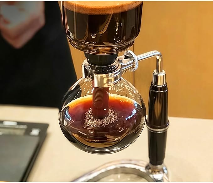 Borasilicate Glass Syphon Coffee Maker 5-Cup 600ml(20.3 oz)Vaccum Gravity Clear Coffee Tabletop Siphon Pot with Reusable Cloth Filter Coffee Brewer Hot Tea Maker Machine(Standard Edition)