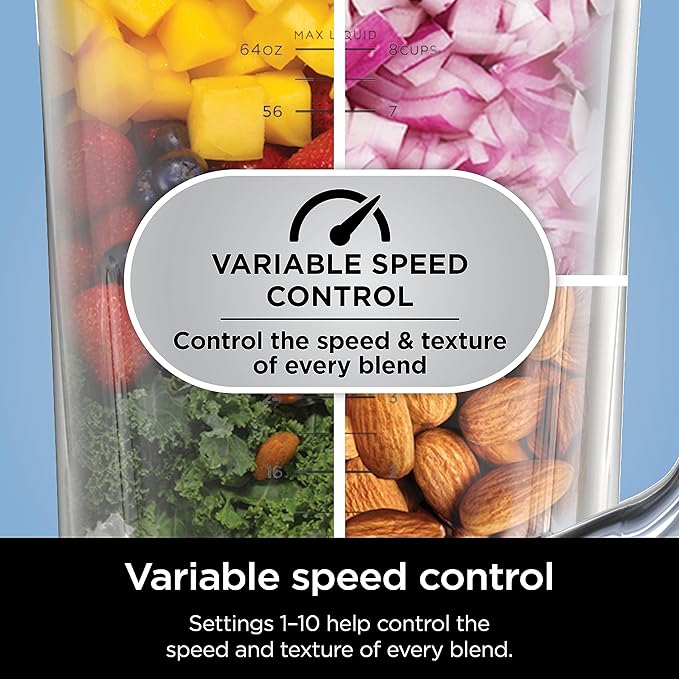 Ninja Blender | Best for Smoothies Frozen Drinks Shakes Veggie Chopper &amp More | 72 oz. Full Size Pitcher | Blender for Kitchens |1800 Watt | Black | TB201