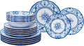 Le Cadeaux 18 Piece Luxury Melamine Dinnerware Set Service for 6 Mallorca