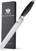 WILDMOK Bread Knife Ultra Sharp Serrated Knife 8 Inch -Serrated Bread Knife German Stainless Steel Bread Cutting Knife with Pakkawood Handle Gift Box